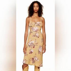 NWT Aritzia Wifred Floral Yellow Dress Size 14